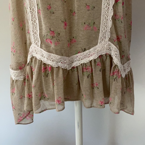 Free People rose and lace tunic S - Picture 3 of 4